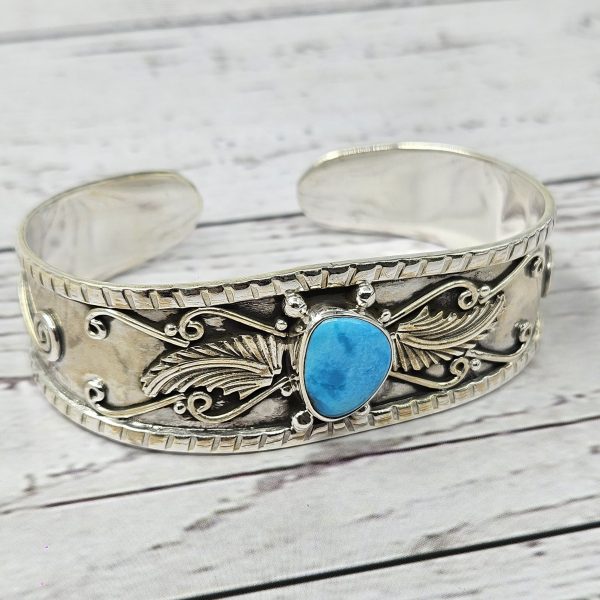 Arizona Turquoise 925 Sterling Silver Bangle Cuff (REXT101-3) - Image 2