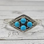Arizona Turquoise 925 Sterling Silver Bangle Cuff (REXT101-2)