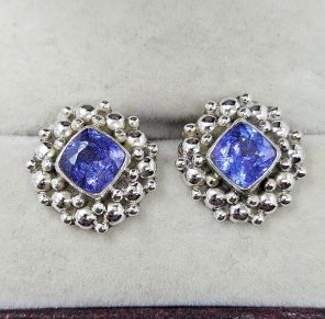 Tanzanite 925 Sterling Silver Stud Earring (REXT96-2)