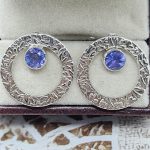 Tanzanite 925 Sterling Silver Stud Earring (REXT96-1)