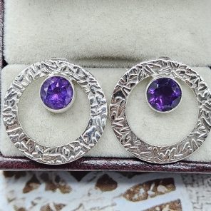 Amethyst 925 Sterling Silver Stud Earring (REXT96-4)