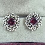 Garnet 925 Sterling Silver Stud Earring (REXT96-11)
