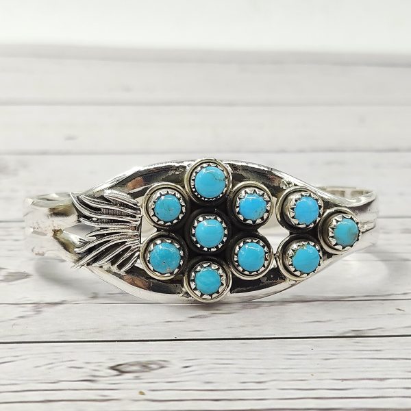 Kingman Turquoise 925 Sterling Silver Bangle Cuff (REXT99-1)