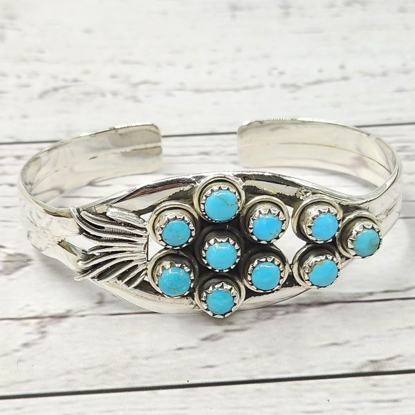 Kingman Turquoise 925 Sterling Silver Bangle Cuff (REXT99-1) - Image 2