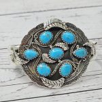Kingman Turquoise 925 Sterling Silver Bangle Cuff (REXT99-2)