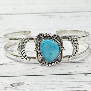 Arizona Turquoise 925 Sterling Silver Bangle Cuff (REXT100-5)