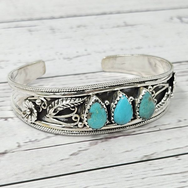 Arizona Turquoise 925 Sterling Silver Bangle Cuff (REXT98-3) - Image 2