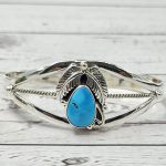 Arizona Turquoise 925 Sterling Silver Bangle Cuff (REXT98-4)