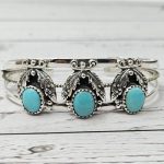 Arizona Turquoise 925 Sterling Silver Bangle Cuff (REXT98-2)