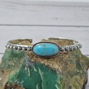 Arizona Turquoise 925 Sterling Silver Bangle Cuff (REXT100-3)