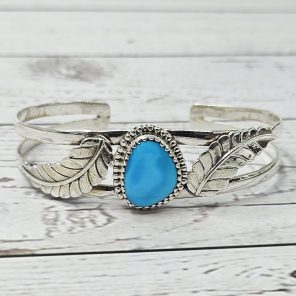 Arizona Turquoise 925 Sterling Silver Bangle Cuff (REXT100-1)