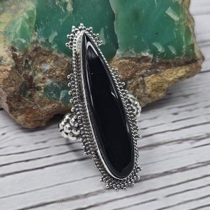 Black Onyx 925 Sterling Silver Ring (REXT104-1)