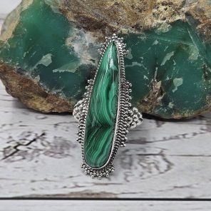 Malachite 925 Sterling Silver Ring (REXT103-2)