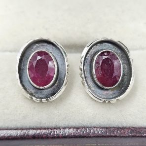 Ruby 925 Sterling Silver Stud Earring (REXT56-158)