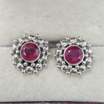 Ruby 925 Sterling Silver Stud Earring (REXT56-157)