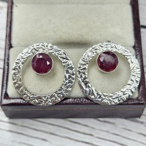 Ruby 925 Sterling Silver Stud Earring (REXT56-156)