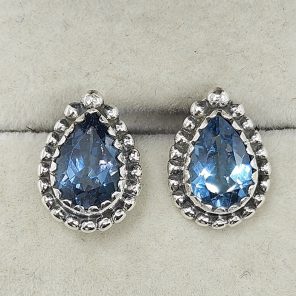 london Blue Topaz 925 Sterling Silver Stud Earring (REXT56-163)