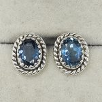 london Blue Topaz 925 Sterling Silver Stud Earring (REXT56-164)