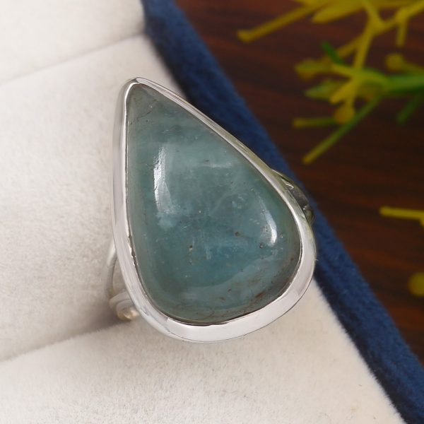 Aquamarine Size US 6 925 Sterling Silver Ring (REXT61-109)