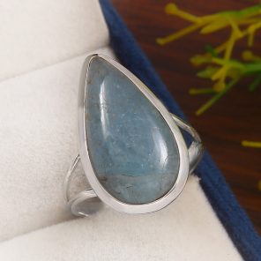 Aquamarine Size US 10 925 Sterling Silver Ring (REXT61-116)