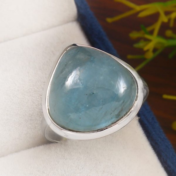 Aquamarine Size US 11 925 Sterling Silver Ring (REXT61-118)