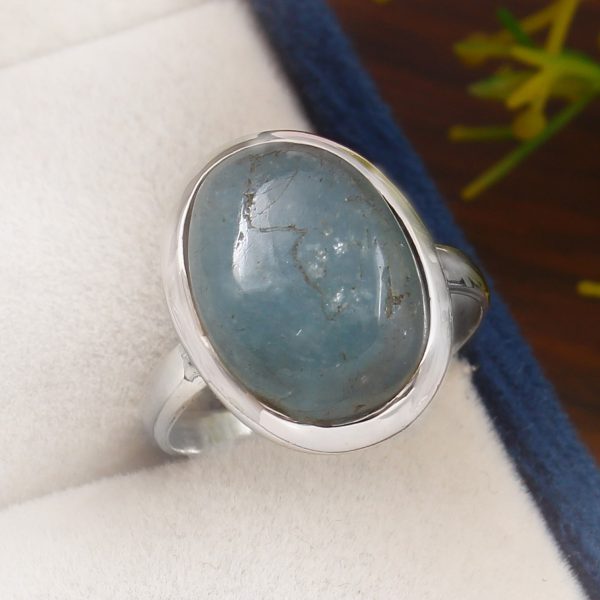 Aquamarine Size US 7 925 Sterling Silver Ring (REXT61-114)