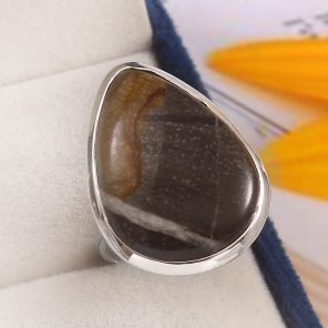 Picasso Jasper Size US 8 925 Sterling Silver Ring (REXT61-140)