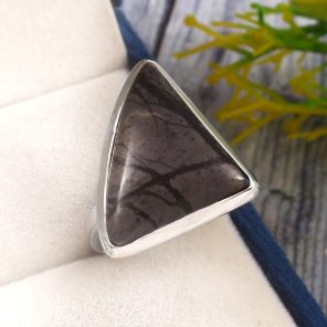 Picasso Jasper Size US 9 925 Sterling Silver Ring (REXT61-132)
