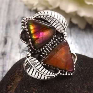 Purple Labradorite Size US 6 925 Sterling Silver Ring (RS105-652)
