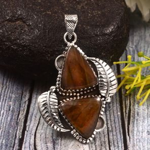 Purple Labradorite 1.75" 925 Sterling Silver Pendant (RS105-664)