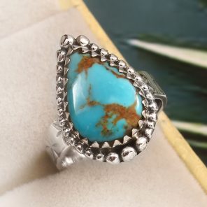 Kingman Turquoise Size US 6 925 Sterling Silver Ring (RS105-665)