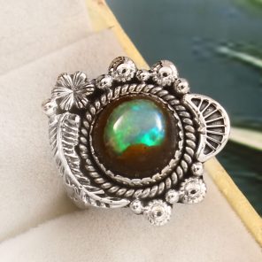 Galaxy Opal Size US 7 925 Sterling Silver Ring (REXT76-214)