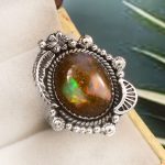 Galaxy Opal Size US 10 925 Sterling Silver Ring (REXT76-225)