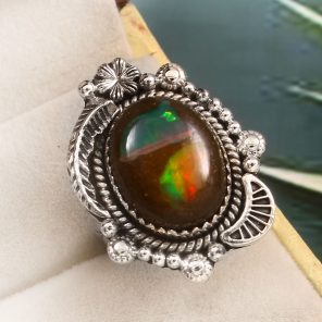 Galaxy Opal Size US 7 925 Sterling Silver Ring (REXT76-216)
