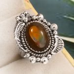 Galaxy Opal Size US 8 925 Sterling Silver Ring (REXT76-217)