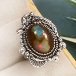 Galaxy Opal Size US 8 925 Sterling Silver Ring (REXT76-218)