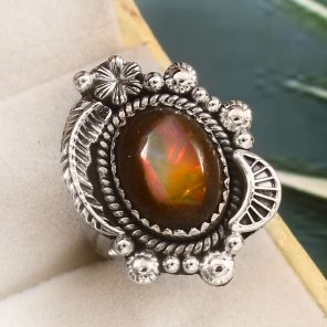 Galaxy Opal Size US 6 925 Sterling Silver Ring (REXT76-213)
