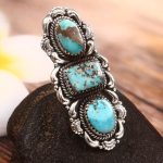 Morenci Turquoise Size US 7 925 Sterling Silver Ring (RS105-649)