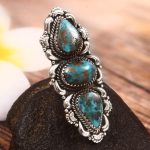Morenci Turquoise Size US 8 925 Sterling Silver Ring (RS105-644)