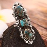 Morenci Turquoise Size US 10 925 Sterling Silver Ring (RS105-642)