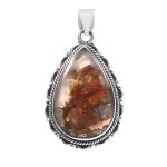 Copper Chrysocolla 1.5â€³ 925 Sterling Silver Pendant (RS5-38)