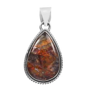 Copper Chrysocolla 1.5â€³ 925 Sterling Silver Pendant (RS5-43)