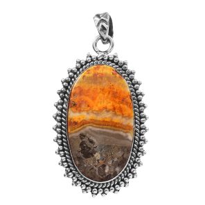 Bumble Bee Jasper 1.5â€³ 925 Sterling Silver Pendant (RS61-388)