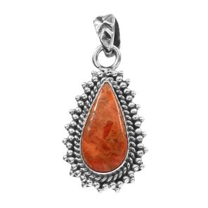 Sponge Coral 1.25â€³ 925 Sterling Silver Pendant (RS61-371)
