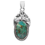 Kingman Turquoise 1.5â€³ 925 Sterling Silver Pendant (RS61-355)