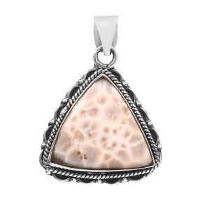 Natrolite (Pink Larimar) 1.3â€³ 925 Sterling Silver Pendant (RS61-366)