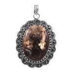 Plum Root Agate 2â€³ 925 Sterling Silver Pendant (RS61-376)