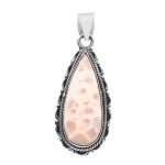 Natrolite (Pink Larimar) 1.5â€³ 925 Sterling Silver Pendant (RS61-368)