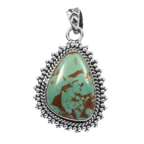 Kingman Turquoise 1.5â€³ 925 Sterling Silver Pendant (RS61-364)