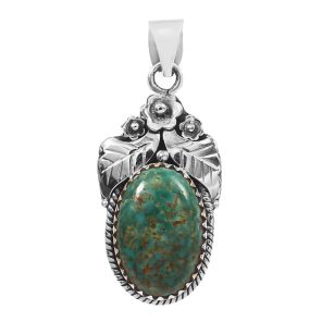 Kingman Turquoise 1.5â€³ 925 Sterling Silver Pendant (RS61-359)